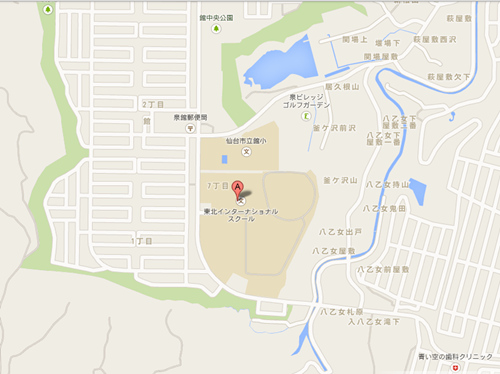 日本SAT考點之東北國際學校位置圖