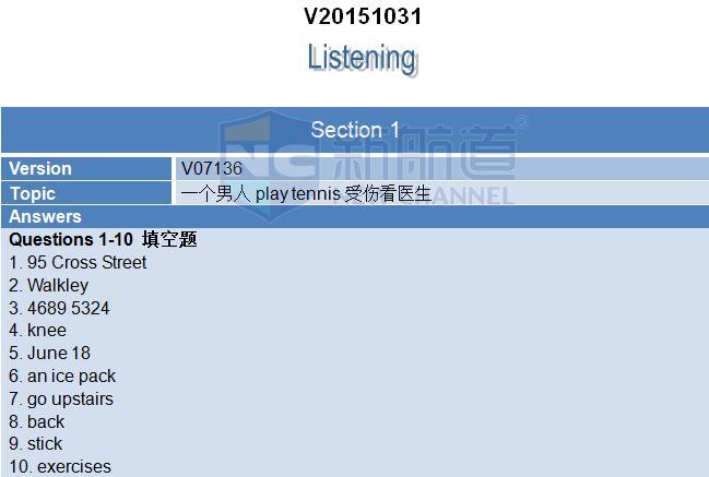 A類：2015年10月31日雅思機經(jīng)回憶及真題解析